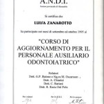 Attestato Sig.ra Luisa Zanarotto - Studio dentistico dott. Mario Vaccarone - Casale Monferrato